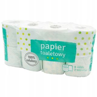 Papier Toaletowy Biały 2w 8szt Groszek