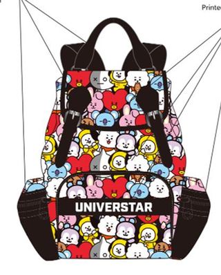 ზურგჩანთა/bt21 collection printed backpack (black)