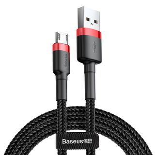 Kabel Micro Baseus Kevlar Cafule 1.5a 2m Czarno-czerwony