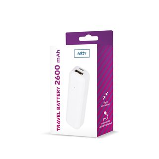 Power Bank Setty Mini 2600 Mah Biały