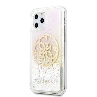 Etui Apple Iphone 11 Pro 5,8" Guess Liquid Glitter 4g Circle Różowo-złoty Guhcn58lgirgp