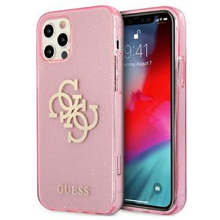 Etui Apple Iphone 12 / Iphone 12 Pro 6,1" Guess Hard Case 4g Liquid Glitter Różowy Guhcp12mpcugl4gpi