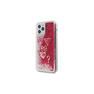 Etui Apple Iphone 12 Mini 5,4" Guess Hard Case Glitter Charms Malinowy Guhcp12sglhflra