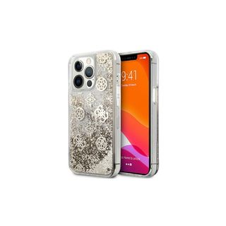 Etui Apple Iphone 13 Pro 6,1" Guess Peony Liquid Glitter Złoty Guhcp13llgpego