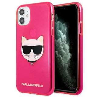 Etui Apple Iphone 13 6,1" Karl Lagerfeld Glitter Choupette Fluo Różowy Klhcp13mchtrp