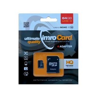 Imro Karta Pamięci 64gb Microsdxc Kl. 10 Uhs-3 + Adapter