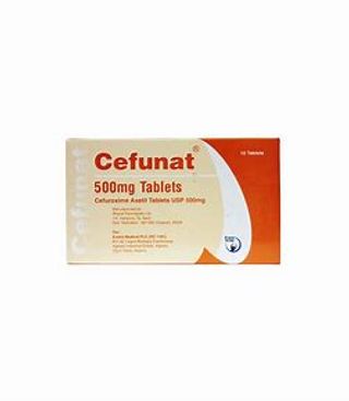 Cefunat Cefuroxime Axetil Tablets 500mg, 10 Tablets
