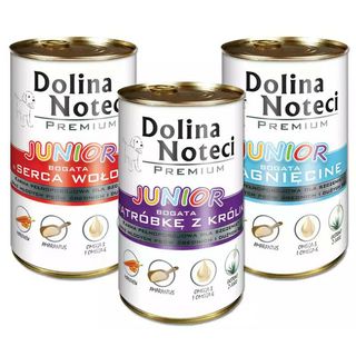 Dolina Noteci Junior - Pełnowartościowa Karma Dla Szczeniąt I Młodych Psów Średnich I Dużych Ras, Puszka 400g, Smak: Jagnięcina