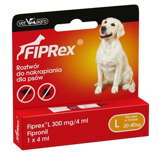 Fiprex - Krople Przeciwko Pchłom I Kleszczom Dla Psów L, Jedna Tubka 4ml