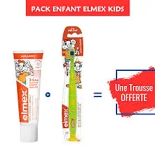 Elmex Pack Enfant Kids 3-6ans Dentifrice + Brosse A Dents + Trousse