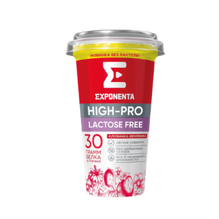 Напиток кисломолочный Exponenta High-Pro клубника-земляника безлактозный 250 г