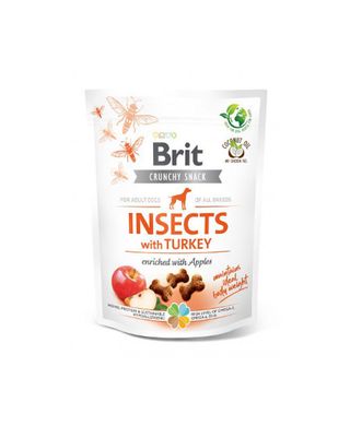 Brit Crunchy Snack Insectes avec la dinde pour chiens adultes, 200g