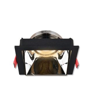 Spot carré en Aluminium encastrable 84x84x30mmGU10 noir/chrome