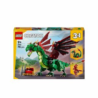 კუბიკების ნაკრები 715 ერთეული Medieval Dragon Creator 3-In-1 Lego 31161