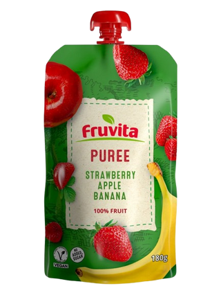 Fruvita Puree Strawberry, Apple, Banana 180gr