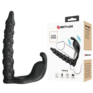 Pretty Love Blackney Vibrator cu Dublă Penetrare, Negru