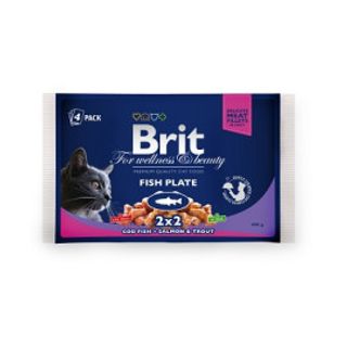 4x100 G Brit Premium Cat Fish Plate Saszetki Dla Kota 4x100 G
