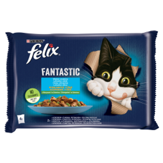 Felix Fantastic Wiejskie Smaki Warzywa Łosoś I Pstrąg 4x85g
