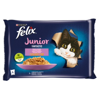 Łosoś 4x85g Felix Fantastic Junior Wybór Smaków Kurczak I Łosoś 4x85g