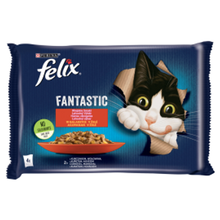 Kurczak 4x85g Felix Fantastic Wiejskie Smaki Wołowina I Kurczak 4x85g