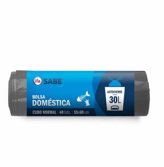 Bolsas Basura Doméstica Cierre Fácil Sabe 30L. 40 Uds.