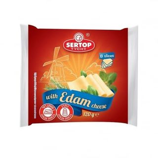 Продукт сирний плавлений 120г Sertop молоковмісний з сиром Едам 40%, пластини п/уп