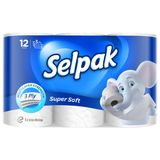 Papier toilette blanc super soft 3 plis x12pcs - SELPAK