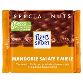 RITTER CHOCOLAT AMANDES ENTIERES SALÉES AU MIEL 100G