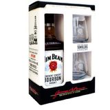 Віскі бурбон Jim Beam White 0,7л + 2 склянки