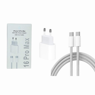 iPhone 16 Pro Max 35W USB-C power Adapter USB-C to C cable ადაპტერი +კაბელი