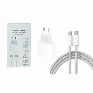 iPhone 16 Pro Max 35W USB-C power Adapter USB-C to C cable ადაპტერი +კაბელი