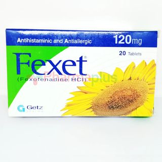 Getz Fexofenadine HCl Antihistaminic Tablets, 20x120mg