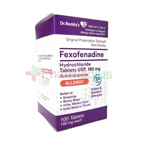 Dr. Reddy's Fexofenadine Antihistamine Tablets, 100 Count