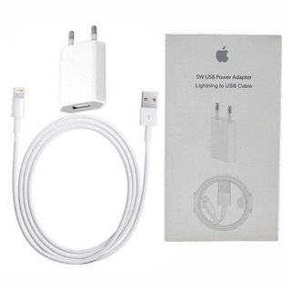 IPhone 5W USB Power ადაპტერი და USB კაბელი აიფონისათვის (თეთრი)