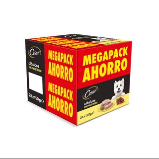 28 tarrinas x 150 g (20 + 8 tarrinas ¡gratis!) Cesar Pollo e Hígado Tarrina en Paté para Perros