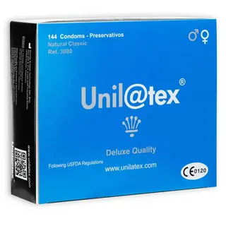 Set 144 Preservativos Natural Clásico Unilatex Calidad Deluxe