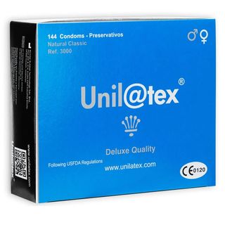 Set 144 Preservativos Natural Clásico Unilatex Calidad Deluxe