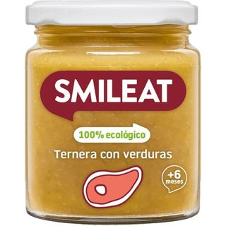 Tarrito de Ternera con Verdura A Partir de 6 Meses Smileat 230 Gramos.