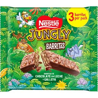 Nestlé Jungly Barrita de Chocolate Con Leche 3x34g