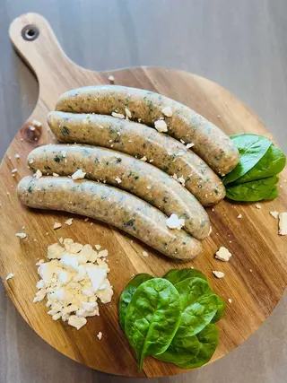 Saucisses Poulet Épinards Fromage