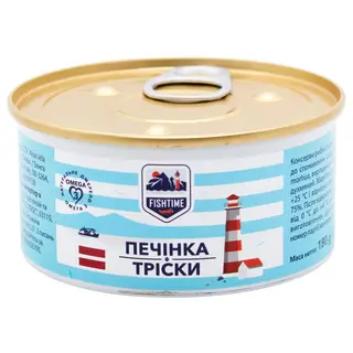 Печінка Тріски ТМ FISH TIME, 180 г.