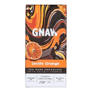 Чорний шоколад 70% какао з севільським апельсином ТМ GNAW, 80 г