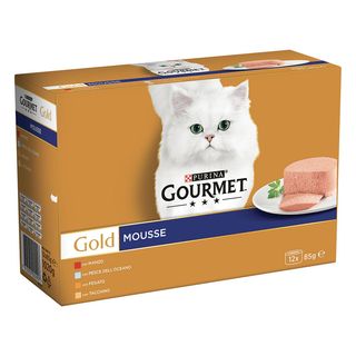 Gourmet Gold Mousse Con Manzo, Pesce, Tacchino, Fegato 12 Lattine 85 G - 000142938