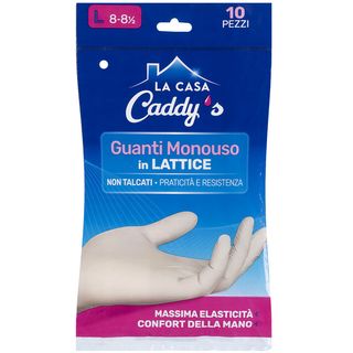 Caddy's Guanti Monouso In Lattice Non Talcati Taglia L 10 Pezzi - 000421249