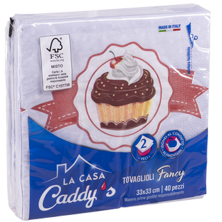 Caddy's Tovaglioli 33x33 Cupcake 40 Pezzi - 000798084