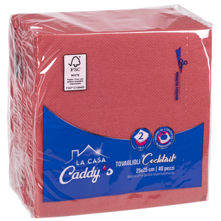 Caddy's Tovaglioli 24x25 Rosso 40 Pezzi - 000798096