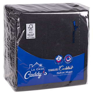 Caddy's Tovaglioli 24x25 Nero 40 Pezzi - 000798097