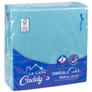 Caddy's Tovaglioli 38x38 Azzurro Turchese 30 Pezzi - 000798095