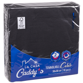 Caddy's Tovaglioli 38x38 Nero 30 Pezzi - 000798089
