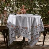 სუფრა "ვაზი" 140X140 თეთრი